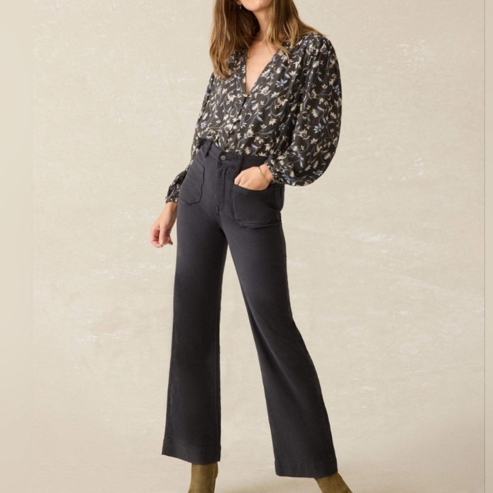 Faherty Stretch Terry Patch Pocket Pants Washed Black 29